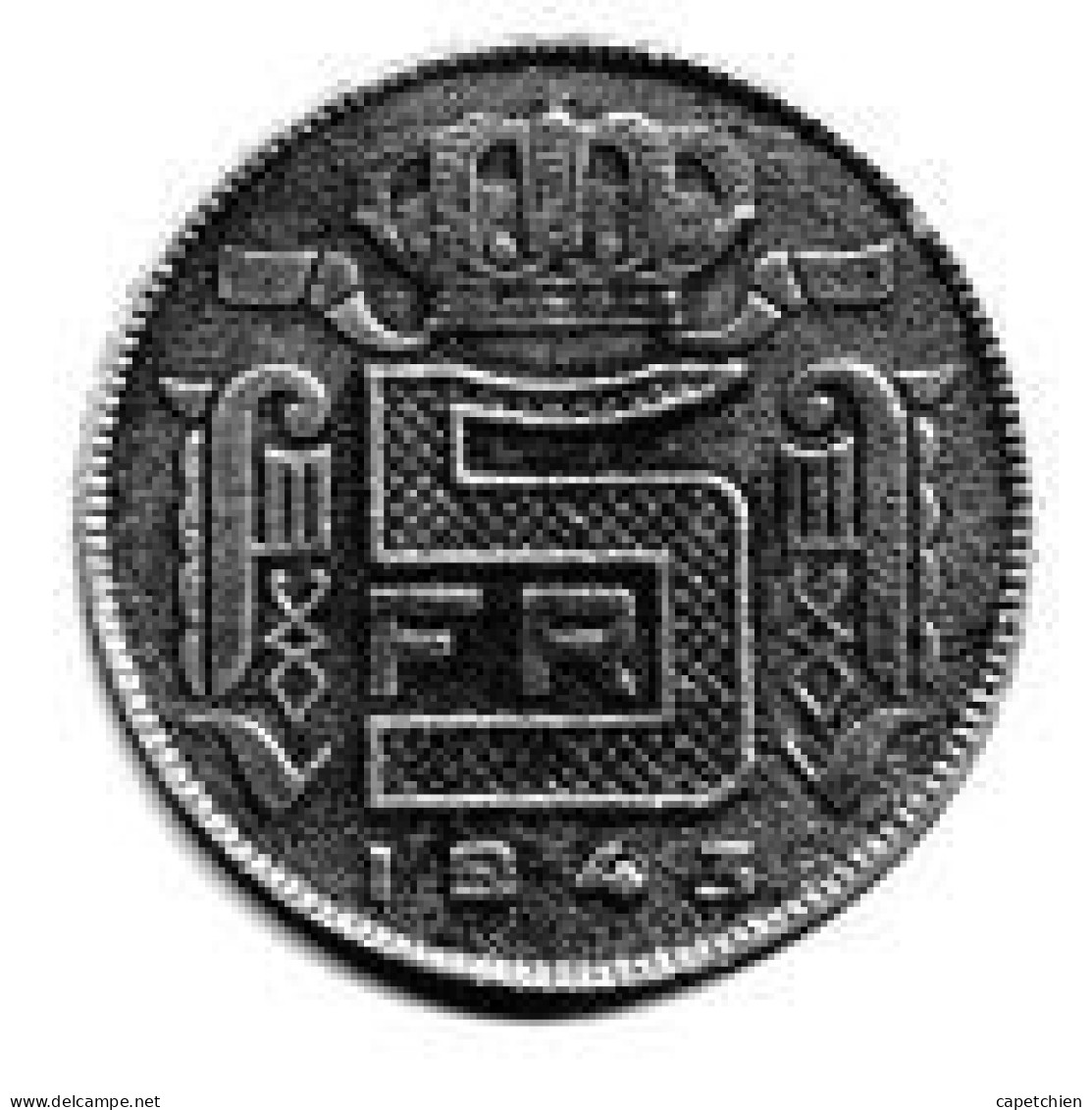 BELGIQUE / LEOPOLD III ROI DES BELGES / 5 FRANCS  / 1943 / ZINC / 5.89 G / 25 Mm - 5 Francs