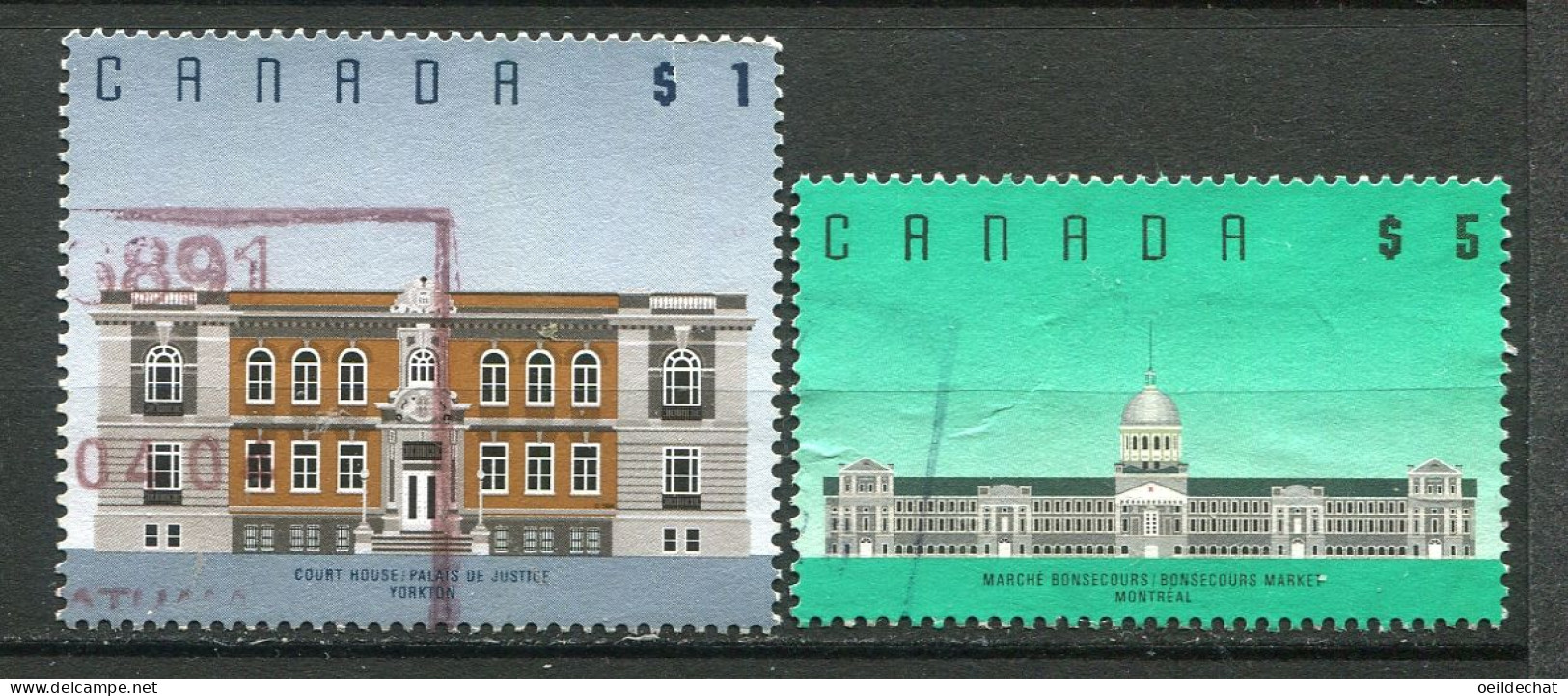 26260 Canada N°1143,1354° Le Marché Bonsecours, à Montréal, Palais De Justice De Yorkton 1994-95  TB - Usati