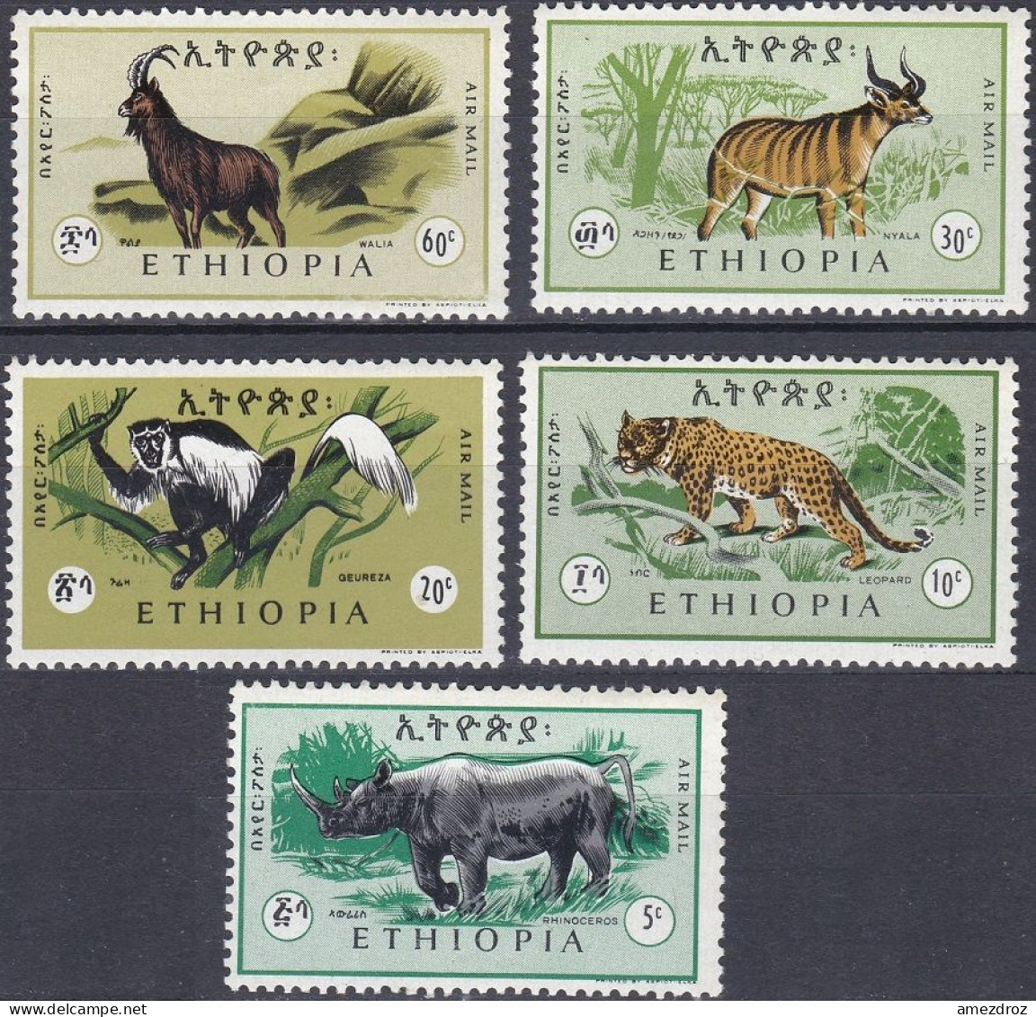 Ethiopie 1966 NMH ** 1966 Poste Aérienne - Animaux (A5) - Ethiopie