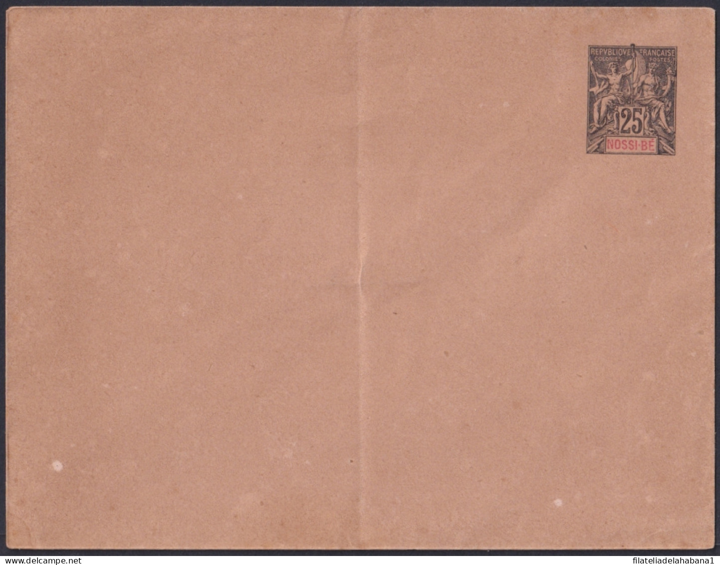 F-EX48600 NOSSI-BE FRANCE 25c POSTAL STATIONERY UNUSED.   - Brieven En Documenten