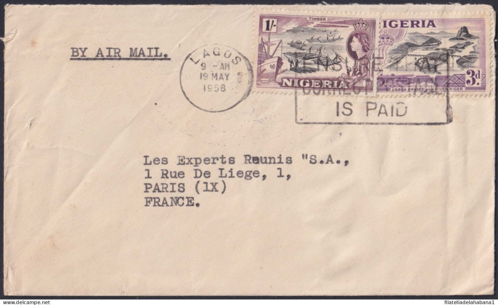 F-EX48608 NIGERIA 1958 TIMBER TRADITIONAL CANOES SHIP TO FRANCE.  - Nigeria (1961-...)