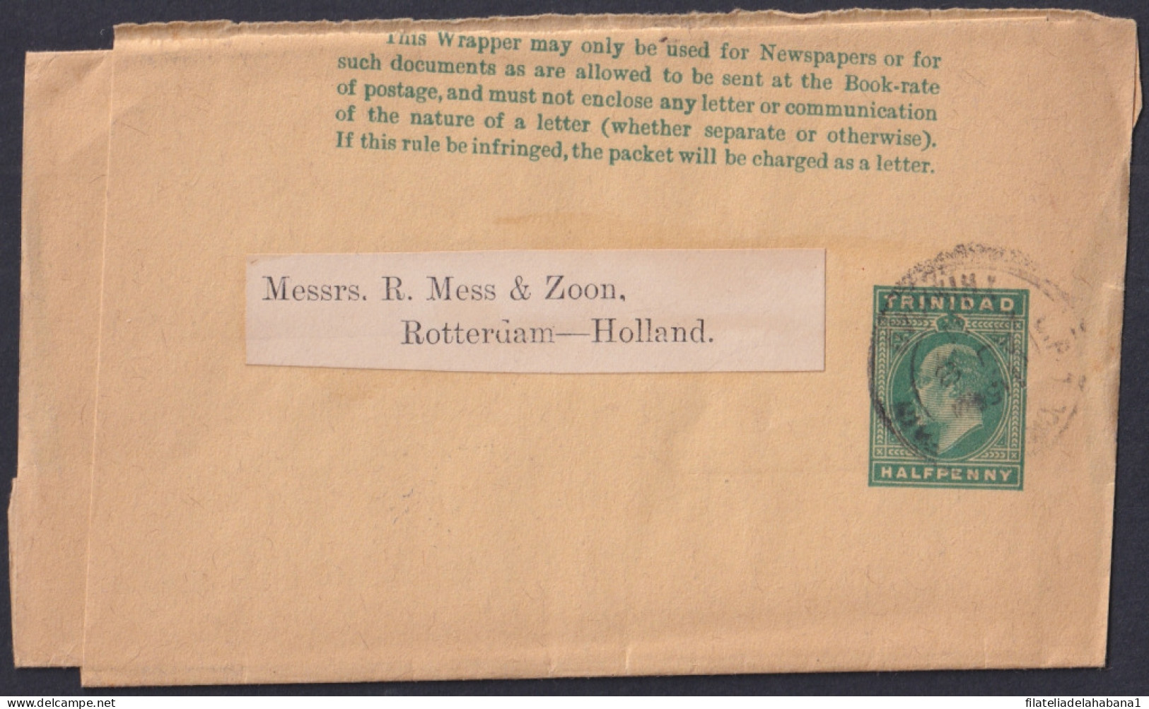 F-EX48623 TRINIDAD NEWSPAPER POSTAL STATIONERY COVER TO NEDERLAND.  - Trinité & Tobago (1962-...)