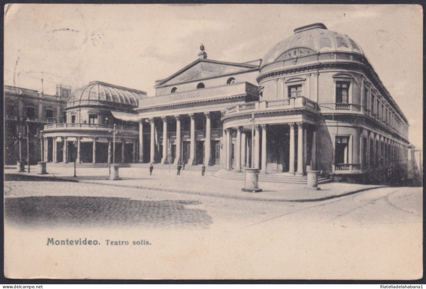 F-EX48652 URUGUAY 1912 POSTCARD TEATRO SOLIS TO GERMANY.  - Uruguay