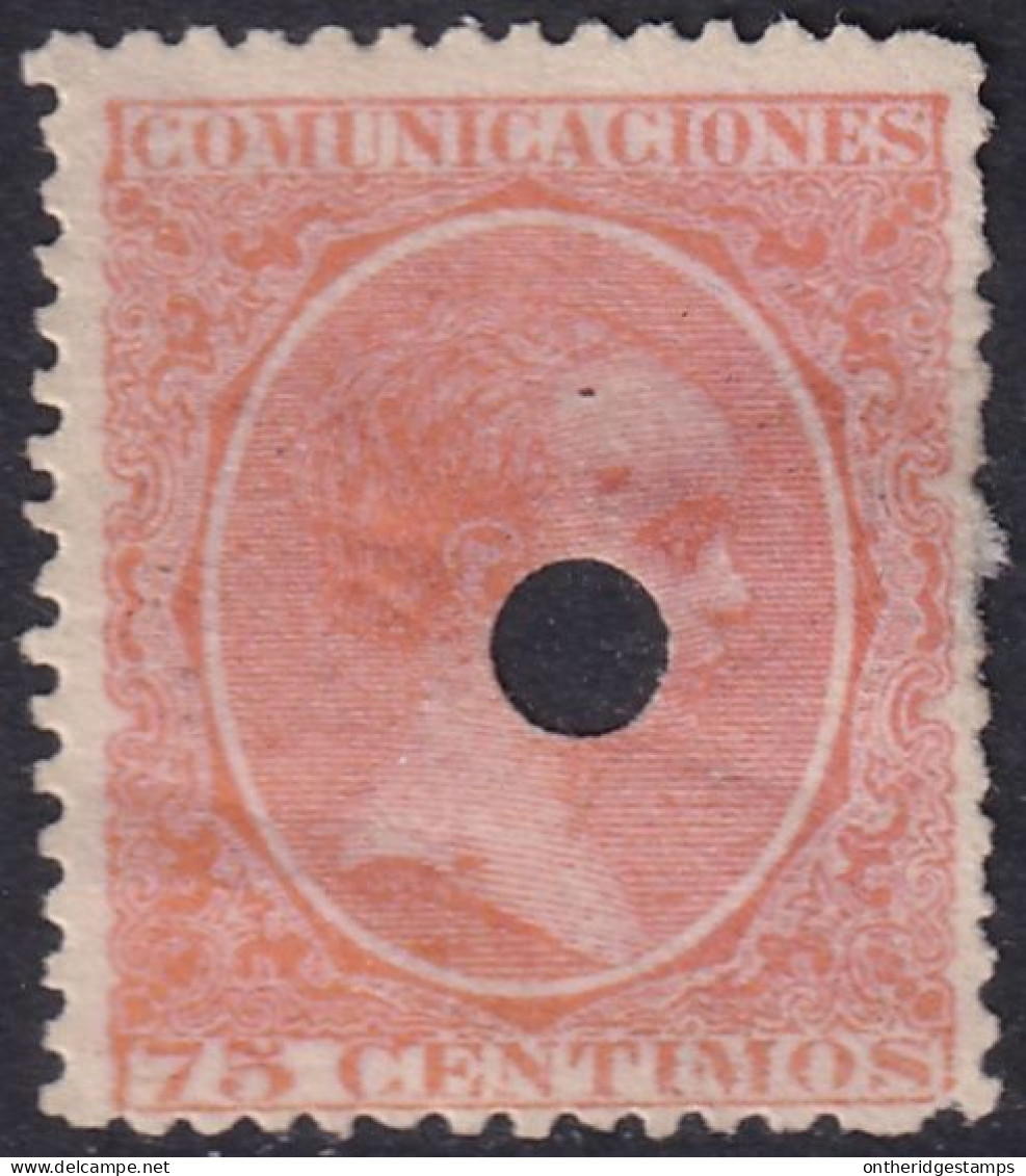 Spain 1889 Sc 267 España Ed 225T Telegraph Punch (taladrado) Cancel - Telegraph