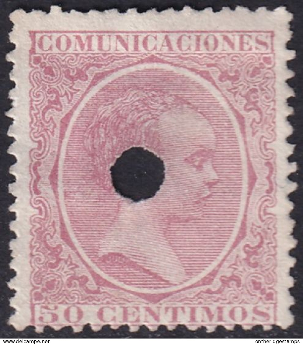 Spain 1889 Sc 266 España Ed 224T Telegraph Punch (taladrado) Cancel - Telegrafi