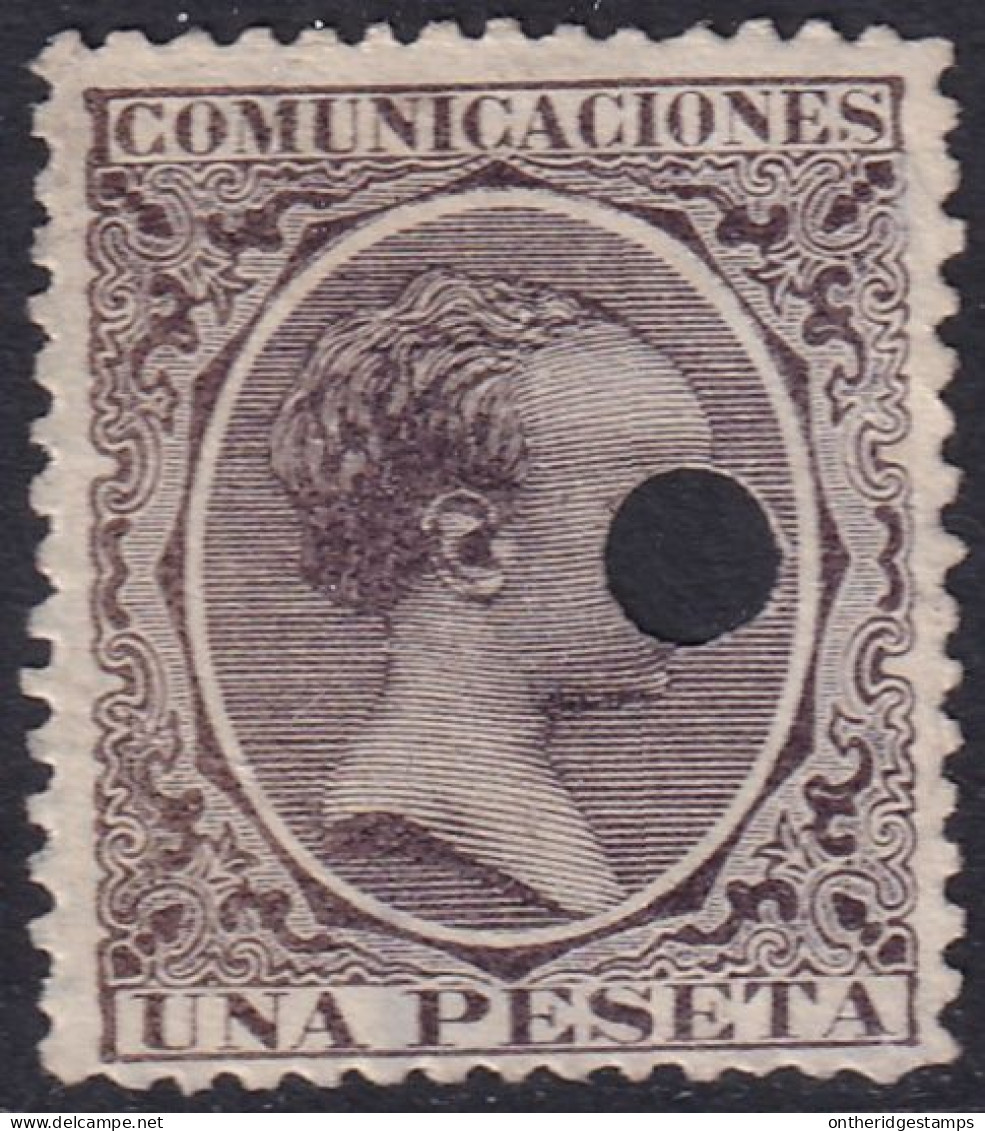 Spain 1889 Sc 268 España Ed 226T Telegraph Punch (taladrado) Cancel - Telegrafen