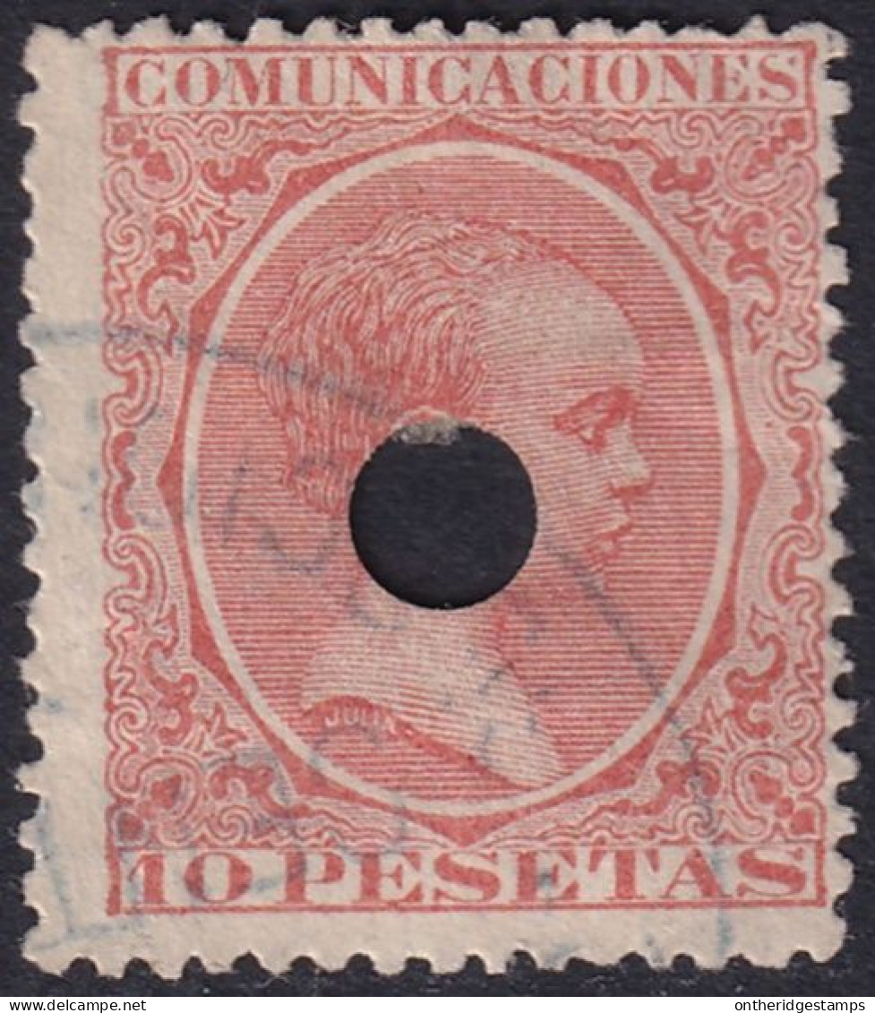 Spain 1889 Sc 270 España Ed 228T Telegraph Punch (taladrado) Cancel - Telegrafi