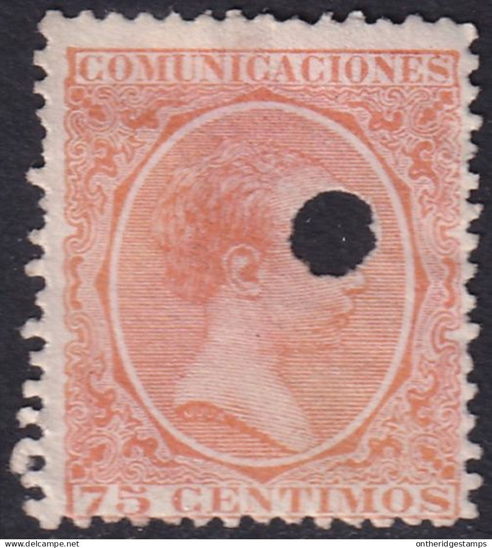 Spain 1889 Sc 267 España Ed 225T Telegraph Punch (taladrado) Cancel - Telegrafi