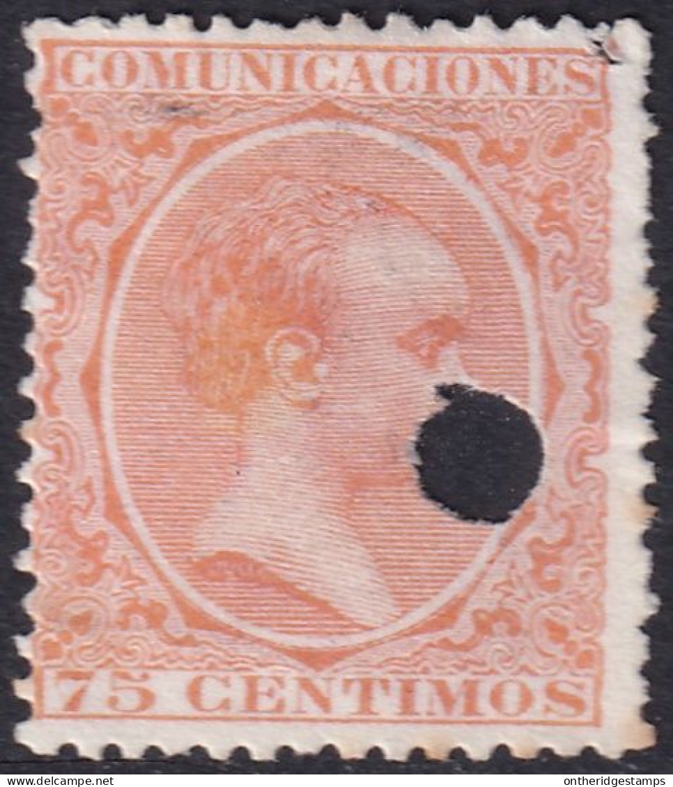 Spain 1889 Sc 267 España Ed 225T Telegraph Punch (taladrado) Cancel - Telegraph