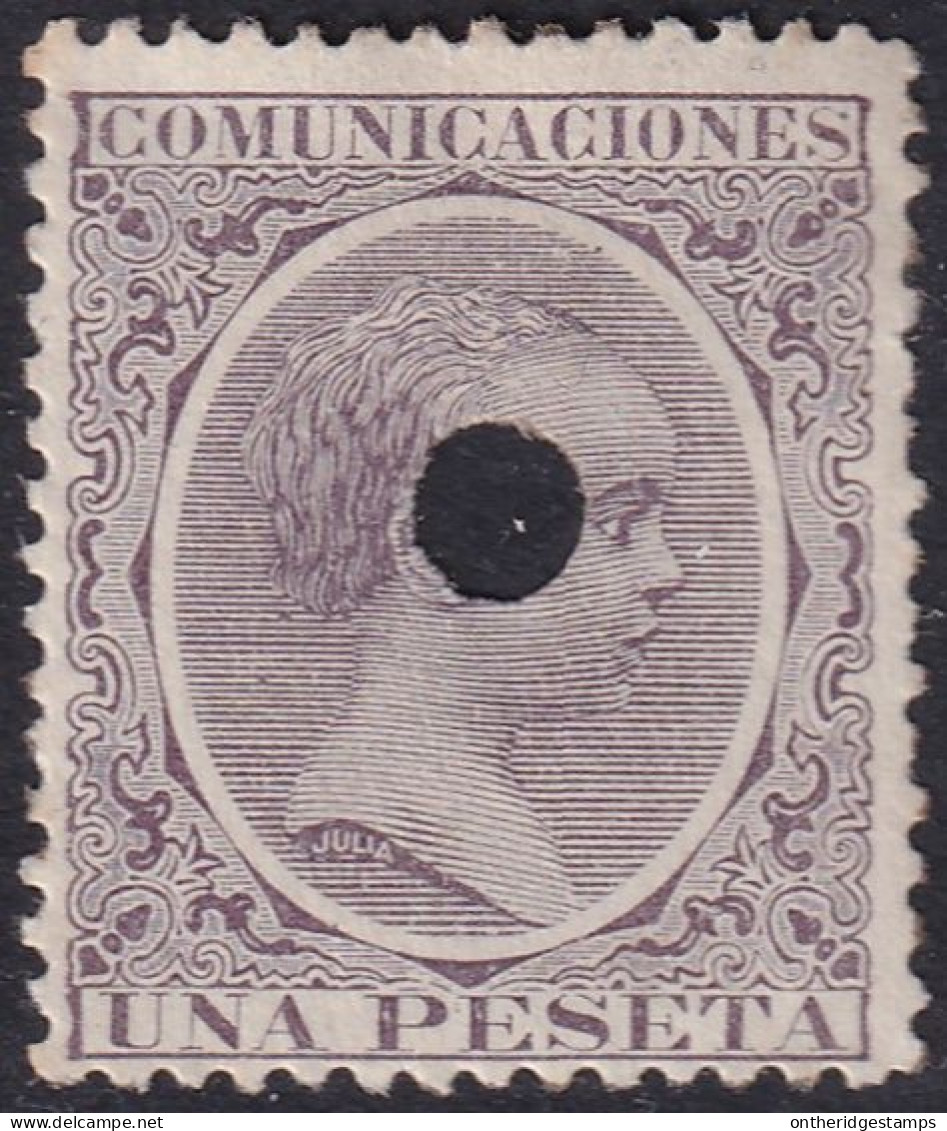 Spain 1889 Sc 268 España Ed 226T Telegraph Punch (taladrado) Cancel - Telegrafi