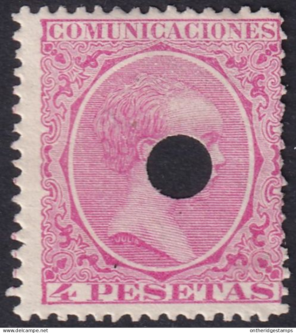 Spain 1889 Sc 269 España Ed 227T Telegraph Punch (taladrado) Cancel - Telegraph