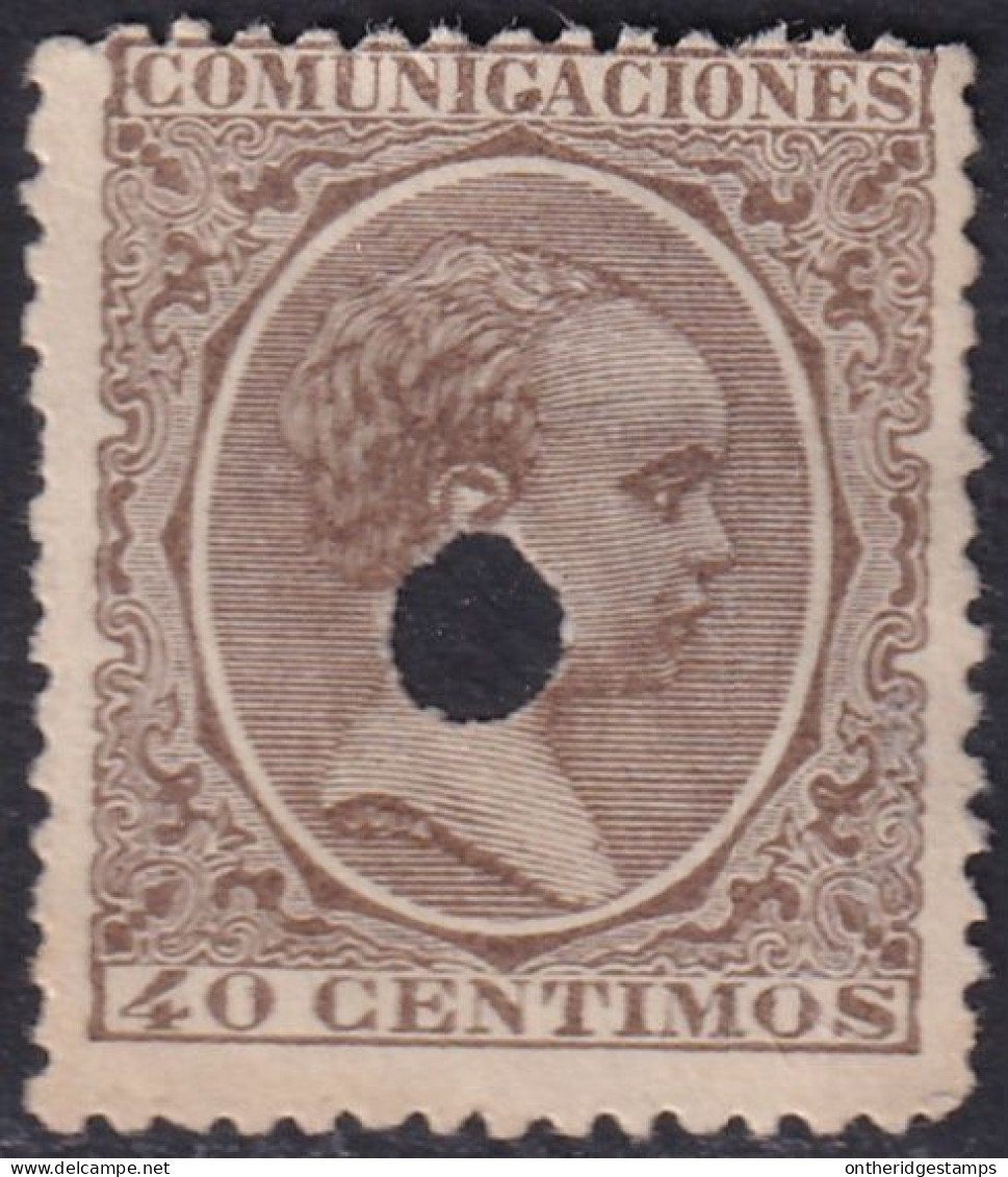 Spain 1889 Sc 265 España Ed 223T Telegraph Punch (taladrado) Cancel - Telegrafi