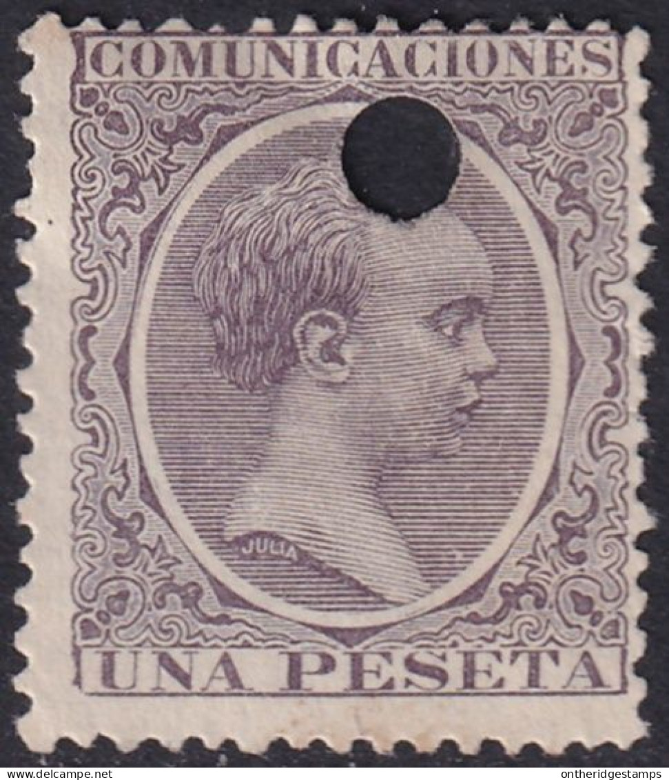 Spain 1889 Sc 268 España Ed 226T Telegraph Punch (taladrado) Cancel - Télégraphe