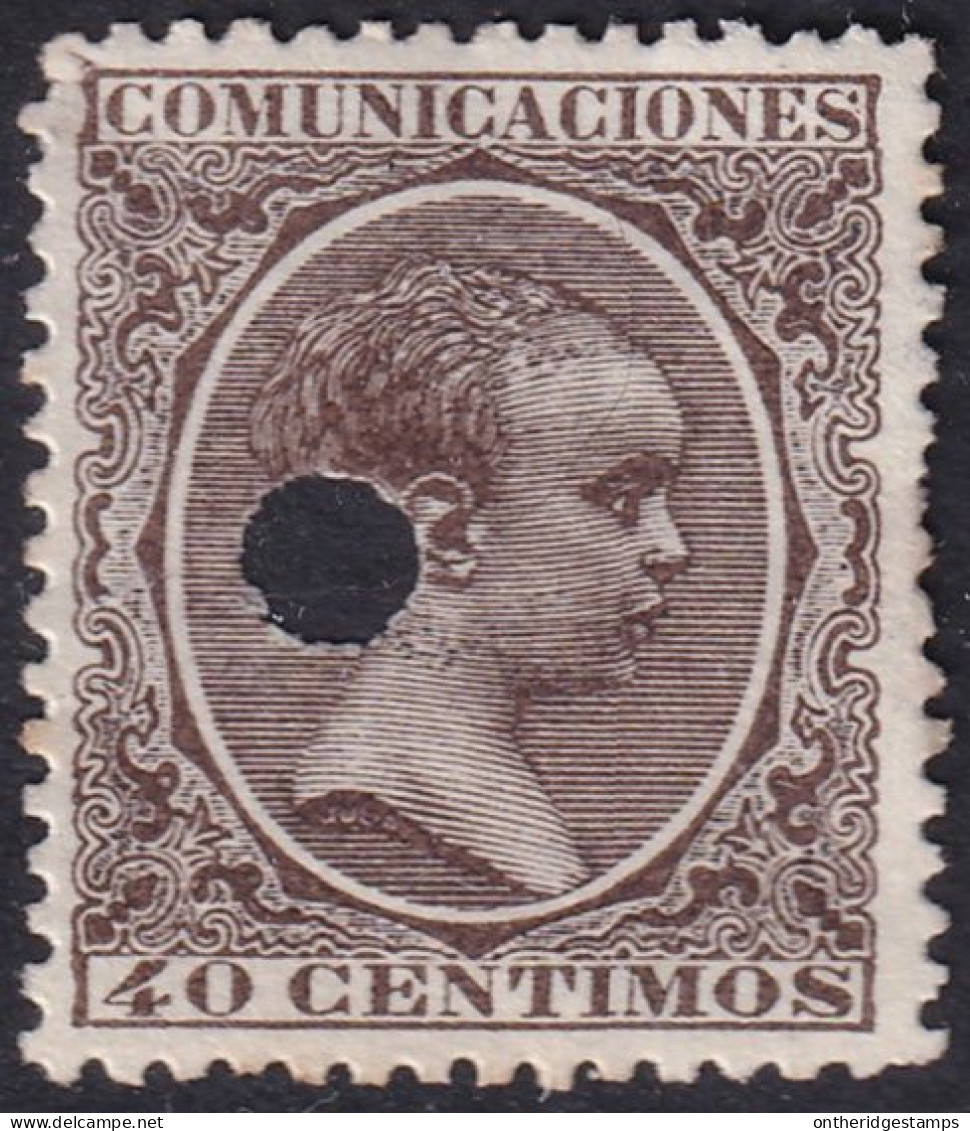 Spain 1889 Sc 265 España Ed 223T Telegraph Punch (taladrado) Cancel - Télégraphe