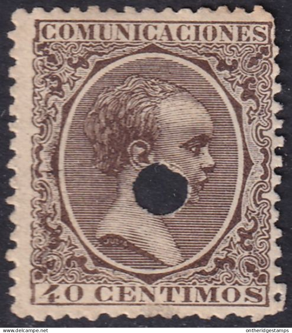 Spain 1889 Sc 265 España Ed 223T Telegraph Punch (taladrado) Cancel - Telegraph