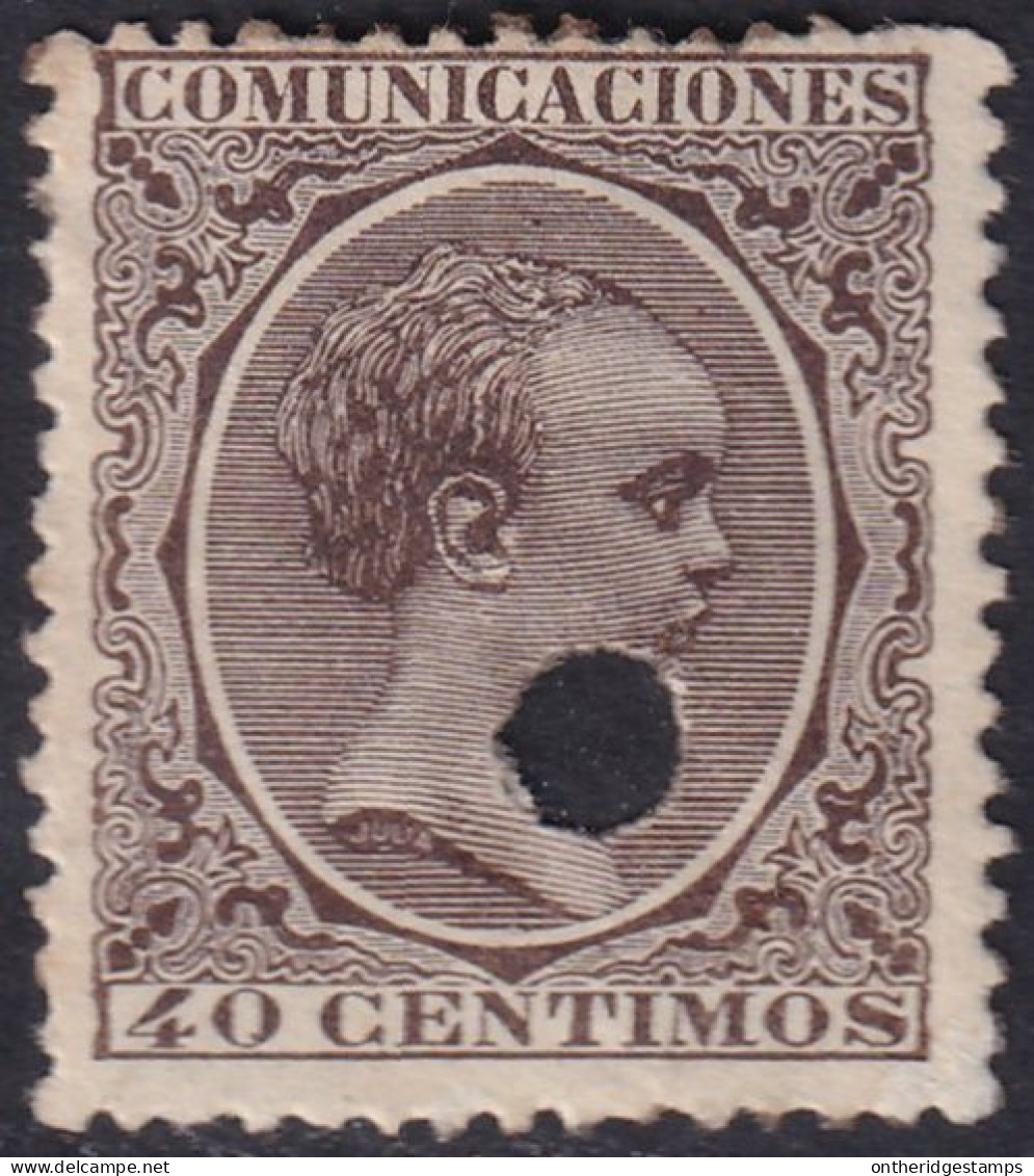 Spain 1889 Sc 265 España Ed 223T Telegraph Punch (taladrado) Cancel - Télégraphe