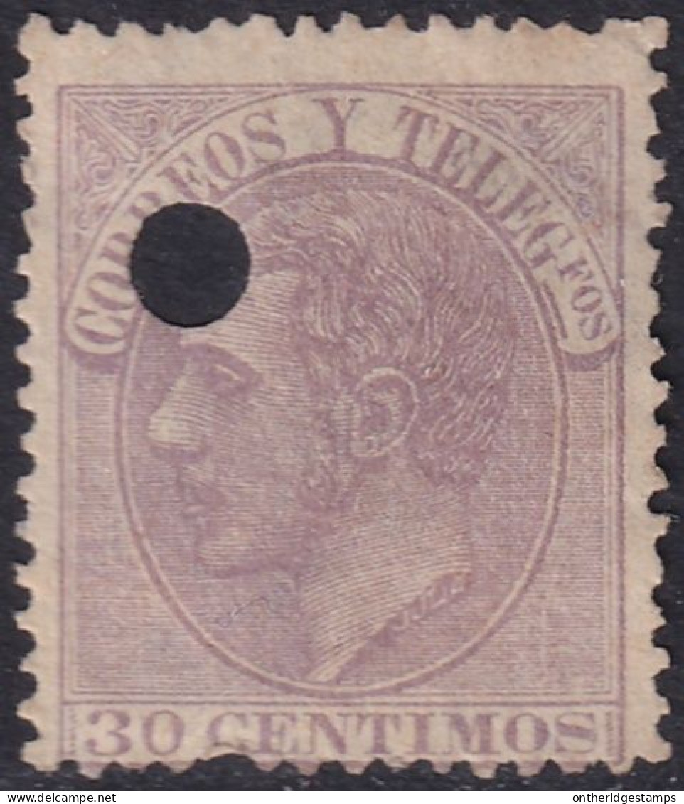 Spain 1882 Sc 253 España Ed 211T Telegraph Punch (taladrado) Cancel - Télégraphe
