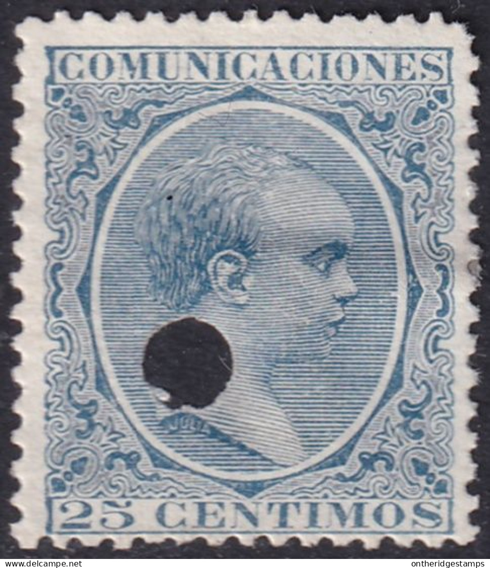 Spain 1889 Sc 263 España Ed 221T Telegraph Punch (taladrado) Cancel - Telegrafen