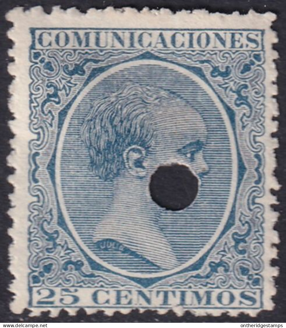 Spain 1889 Sc 263 España Ed 221T Telegraph Punch (taladrado) Cancel - Télégraphe