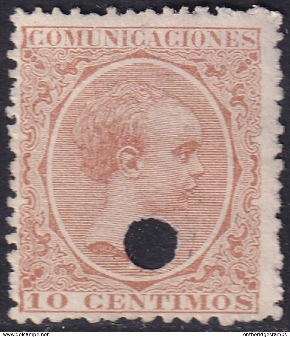 Spain 1889 Sc 259 España Ed 217T Telegraph Punch (taladrado) Cancel - Télégraphe