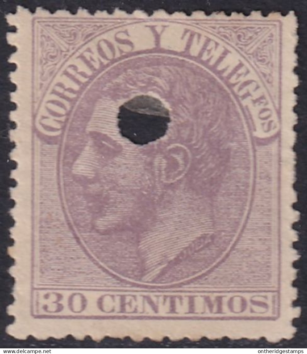 Spain 1882 Sc 253 España Ed 211T Telegraph Punch (taladrado) Cancel - Telegrafen