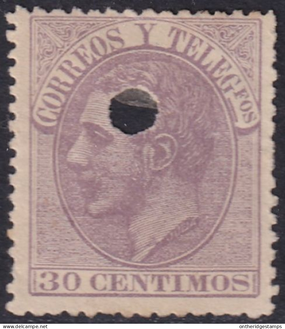 Spain 1882 Sc 253 España Ed 211T Telegraph Punch (taladrado) Cancel - Télégraphe