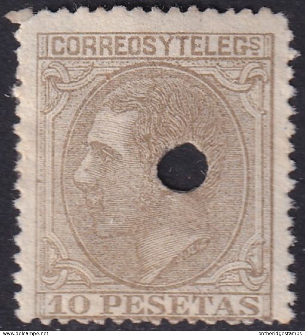 Spain 1879 Sc 251 España Ed 209T Telegraph Punch (taladrado) Cancel - Telegramas