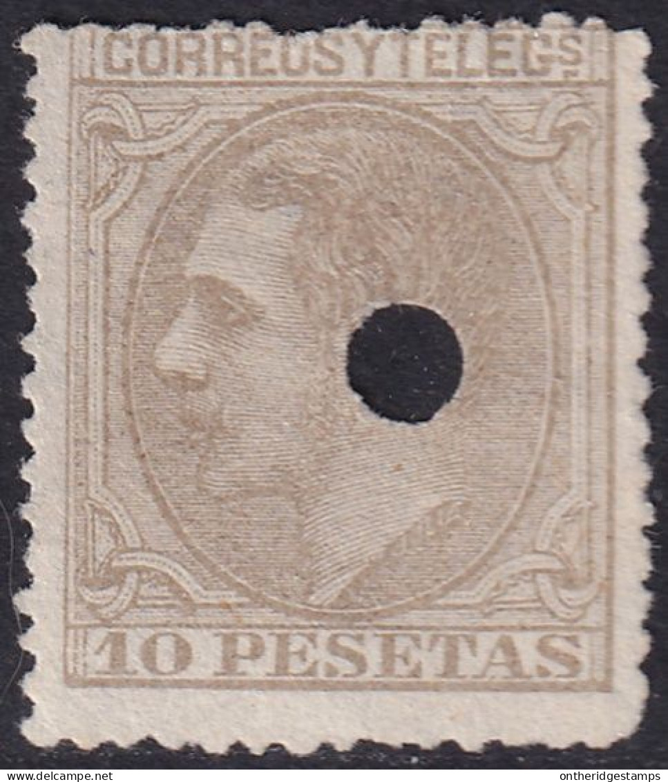 Spain 1879 Sc 251 España Ed 209T Telegraph Punch (taladrado) Cancel - Telegramas