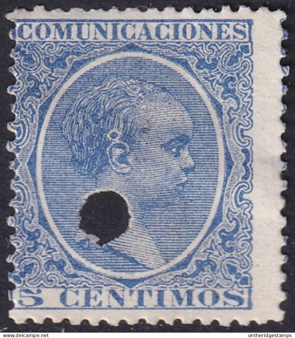 Spain 1889 Sc 257 España Ed 216T Telegraph Punch (taladrado) Cancel - Telegrafen