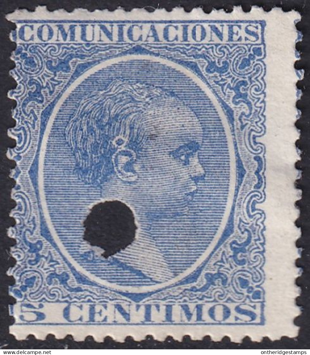 Spain 1889 Sc 257 España Ed 216T Telegraph Punch (taladrado) Cancel - Telegramas