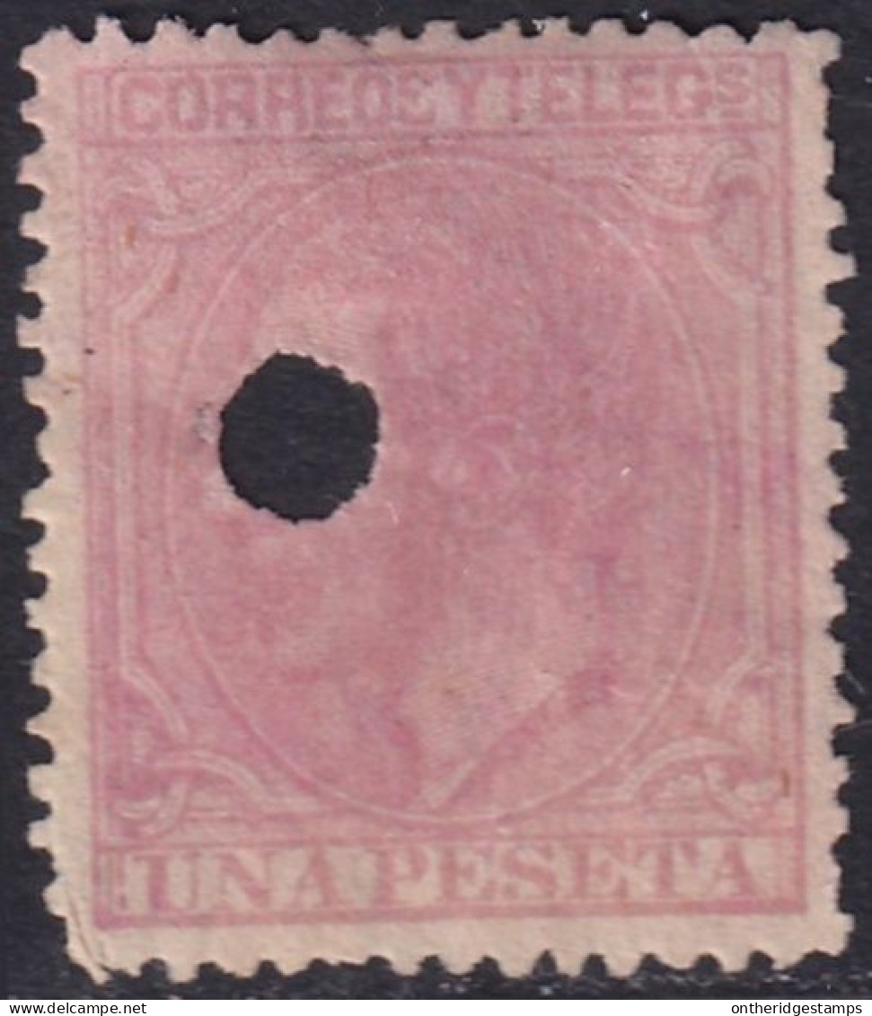 Spain 1879 Sc 249 España Ed 207T Telegraph Punch (taladrado) Cancel - Telegrafen