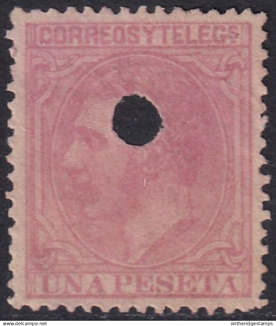 Spain 1879 Sc 249 España Ed 207T Telegraph Punch (taladrado) Cancel - Telegrafi