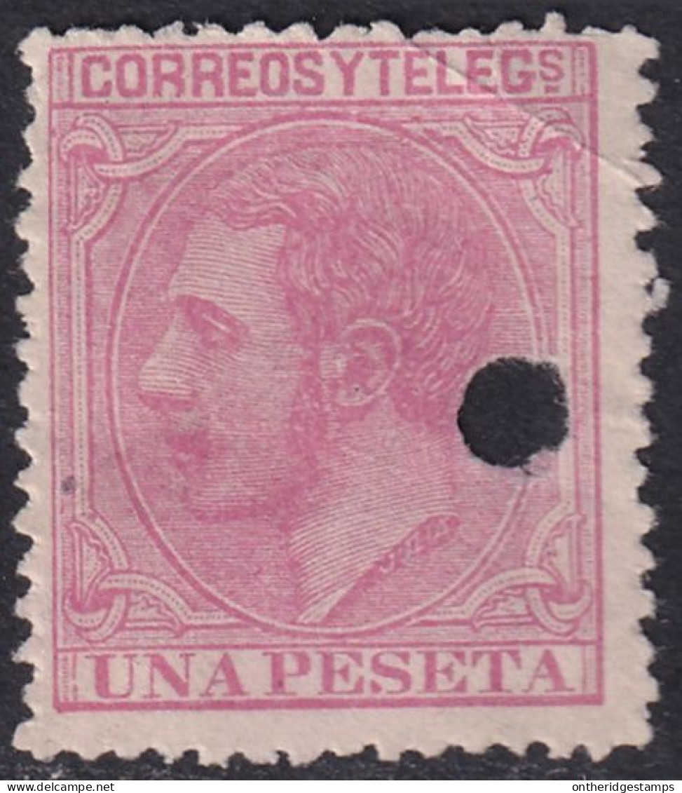 Spain 1879 Sc 249 España Ed 207T Telegraph Punch (taladrado) Cancel - Telegraph