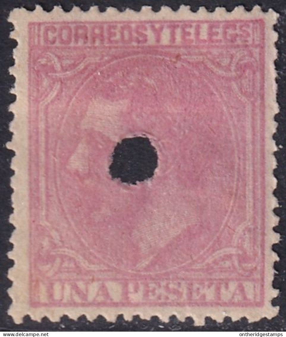 Spain 1879 Sc 249 España Ed 207T Telegraph Punch (taladrado) Cancel - Telegraph