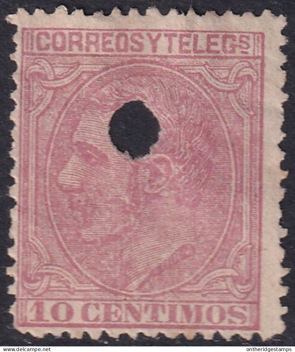 Spain 1879 Sc 244 España Ed 202T Telegraph Punch (taladrado) Cancel - Telegrafen