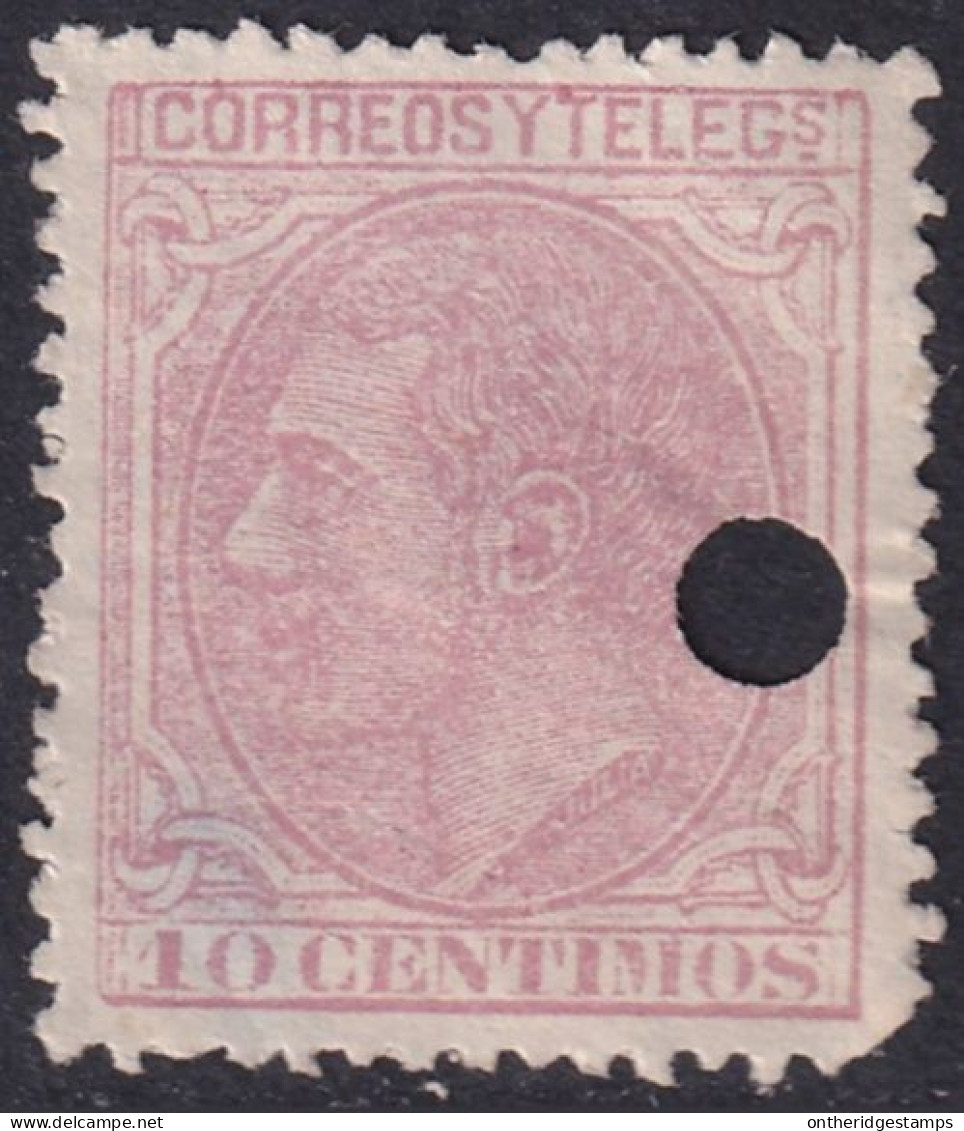 Spain 1879 Sc 244 España Ed 202T Telegraph Punch (taladrado) Cancel - Telegramas