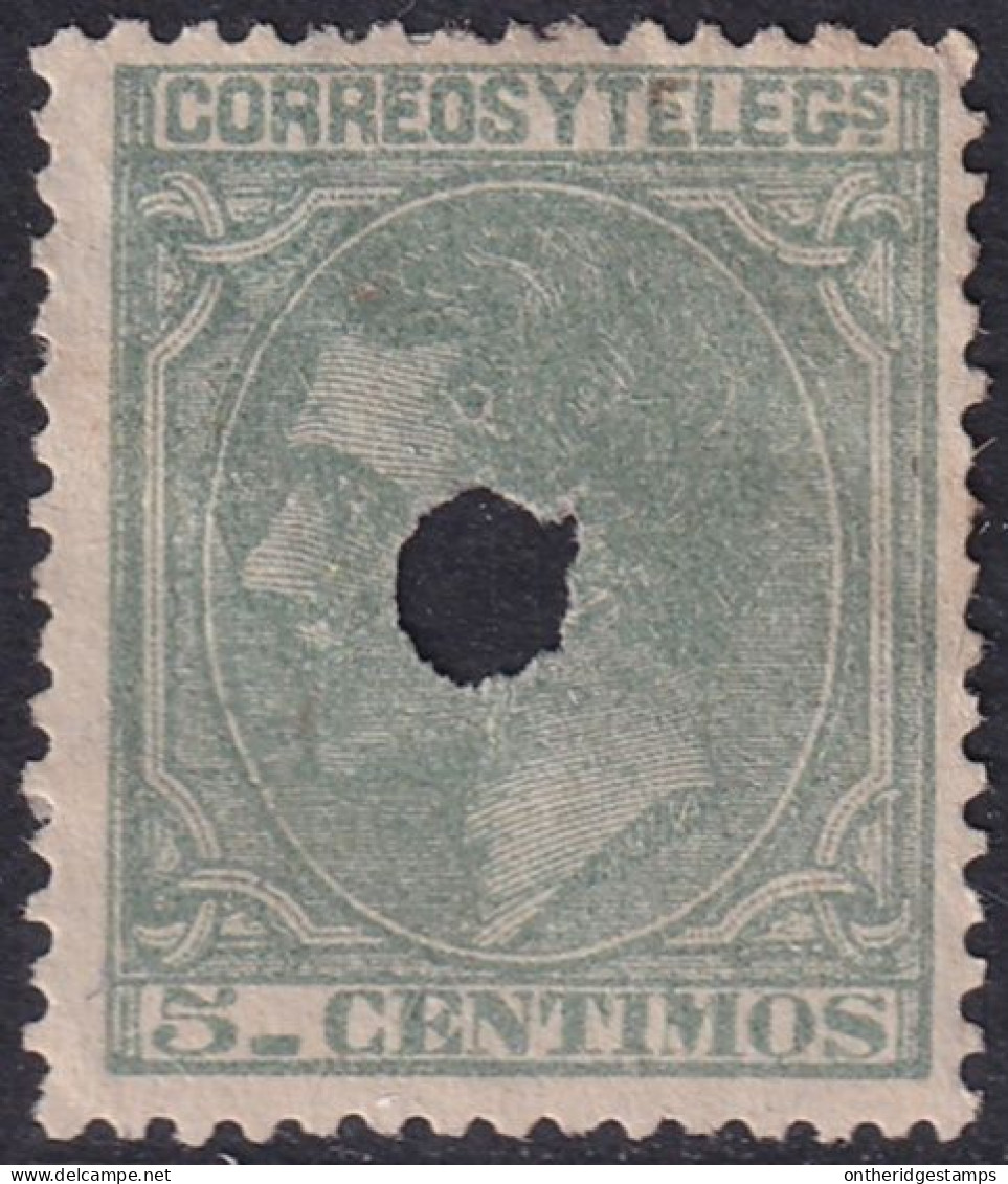 Spain 1879 Sc 243 España Ed 201T Telegraph Punch (taladrado) Cancel - Telegrafen