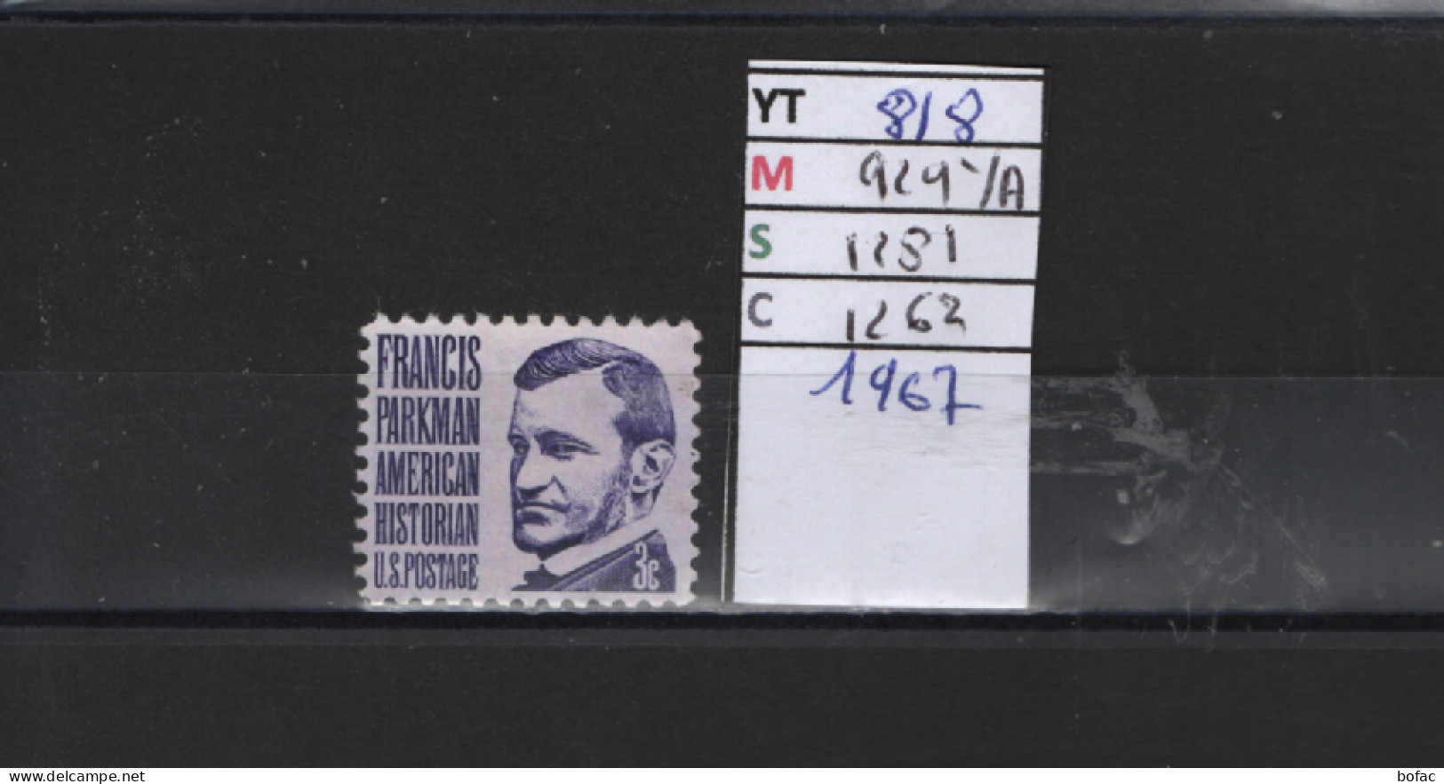 PRIX FIXE Obl   818 YT 929YA MIC 1281 SCO 1262 GIB Francis Parkman 1968    58A/11 - Used Stamps