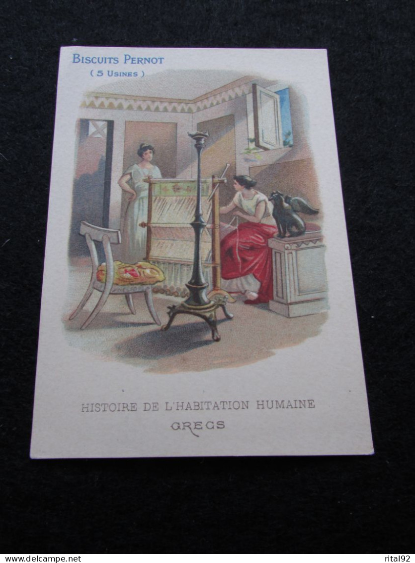 Chromo "BISCUITS PERNOT" - Série "Histoire De L'Habitation Humaine" - Pernot