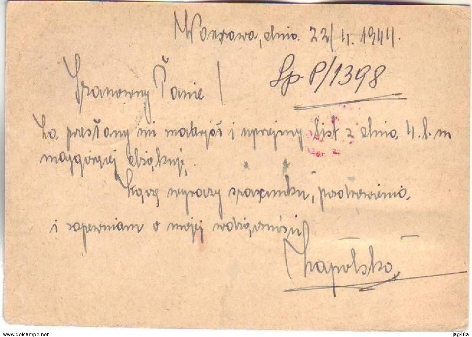 POLAND/at Gen.Government.  1944/Warschau, Multi Censored PS Card/conspiracy Address In Meilen/Switzerland. - Generalregierung