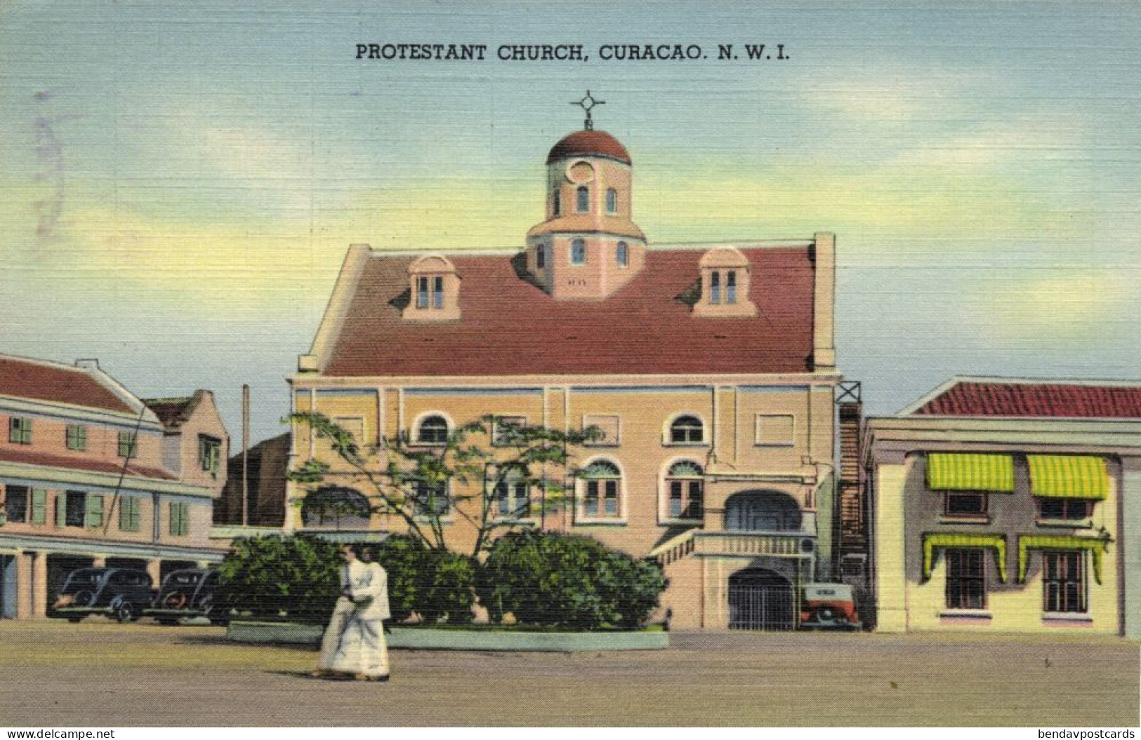 Curacao, N.W.I., WILLEMSTAD, Protestant Church (1948) Postcard - Curaçao