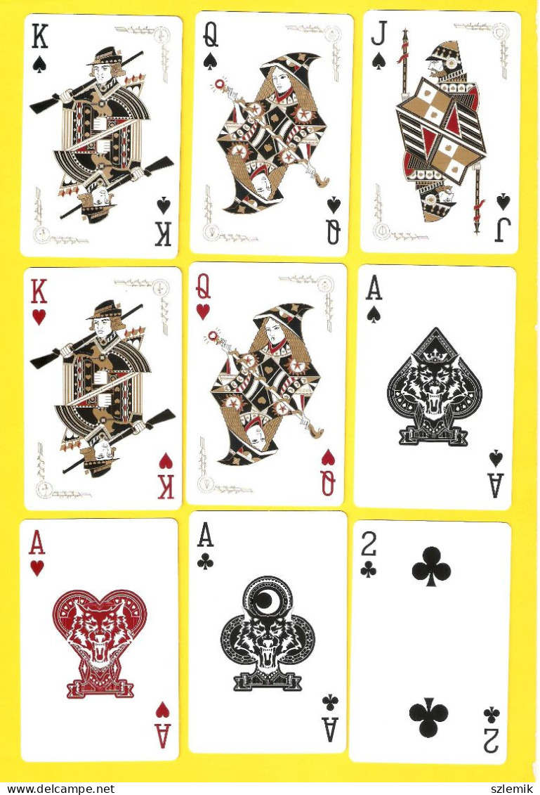 Playing Cards 52 + 2 Jokers.   Deck  WEREWOLF,  China - 54 Karten