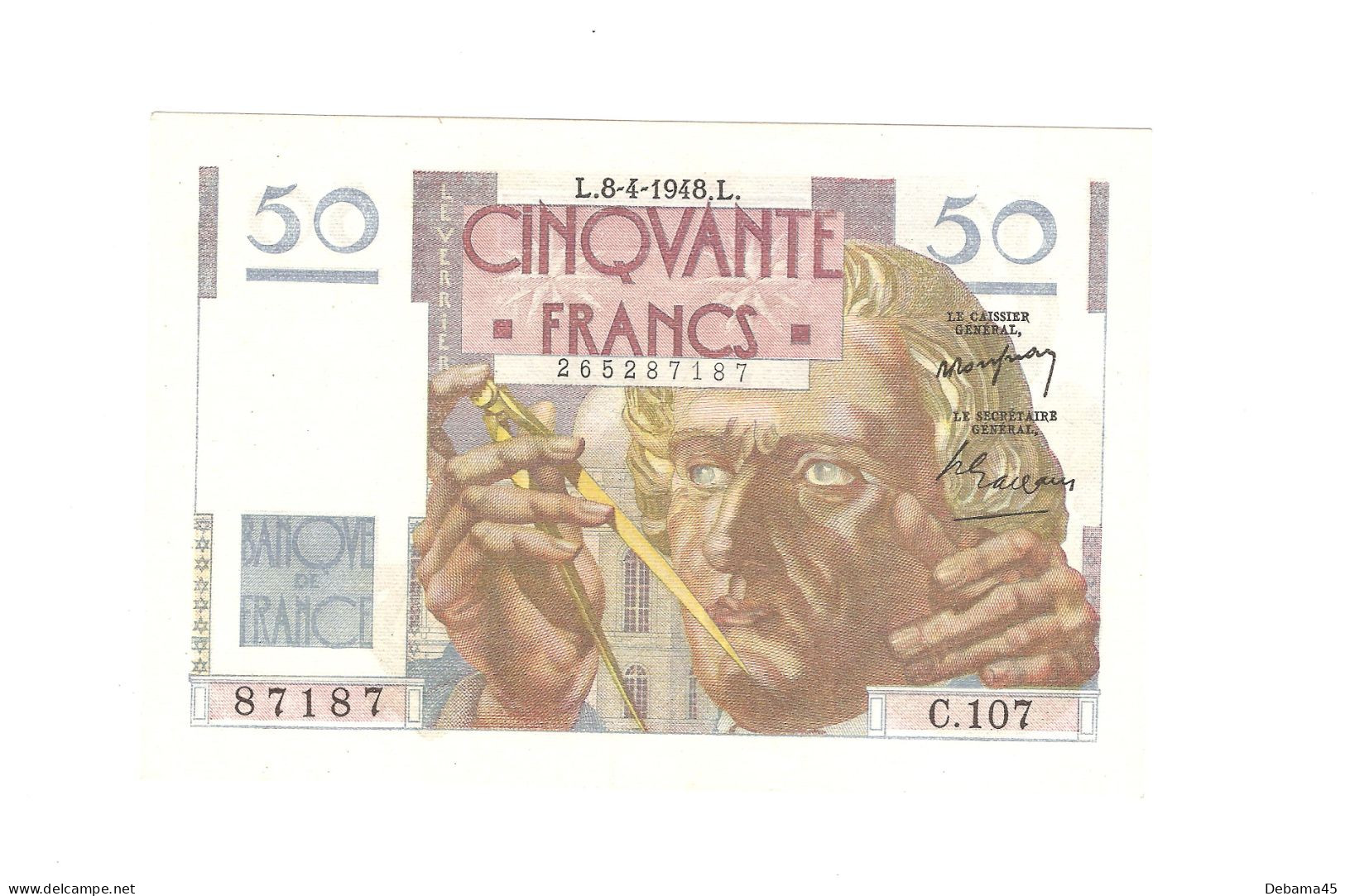 ALB/ France : 50 Francs LE VERRIER - 08/04/1948 - SPL - 50 F 1946-1951 ''Le Verrier''