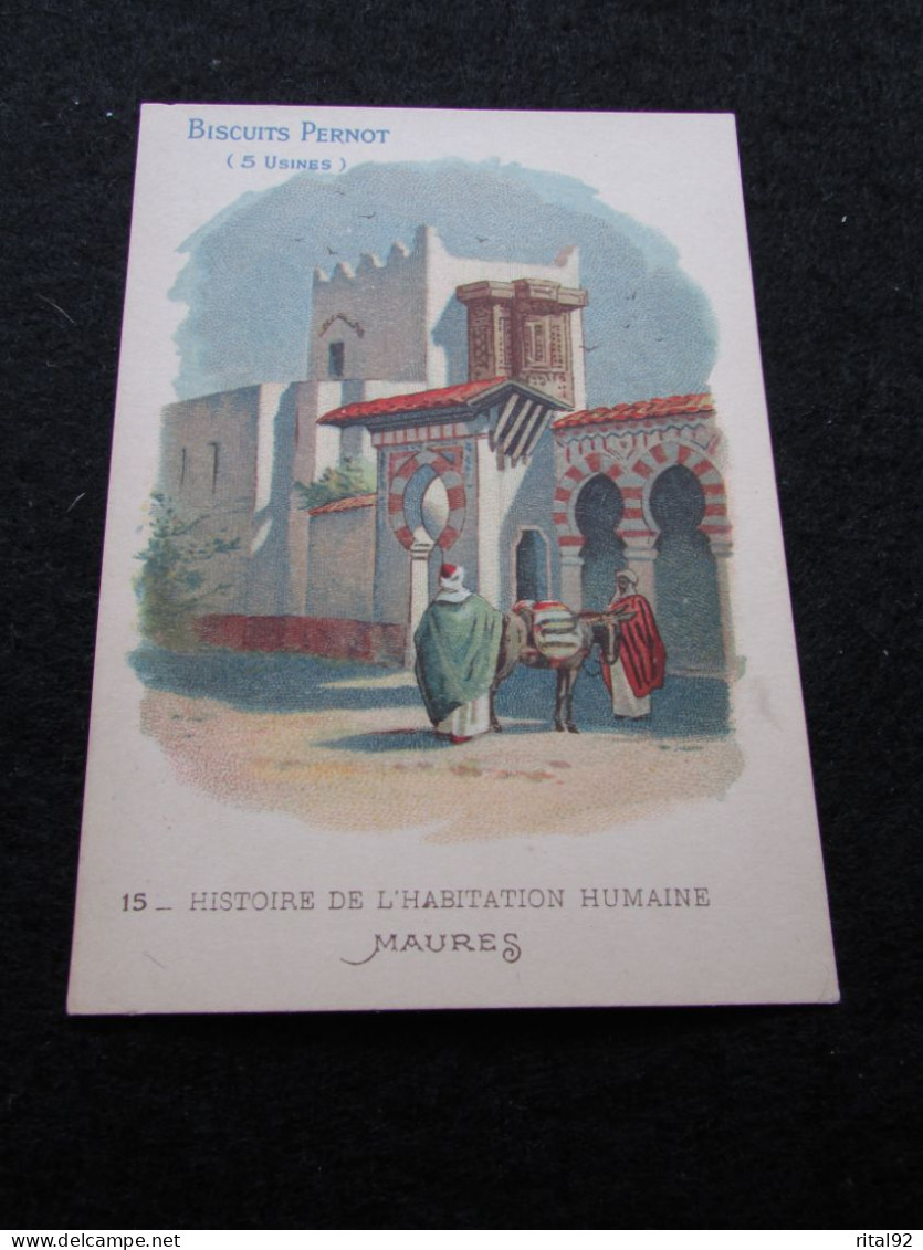 Chromo "BISCUITS PERNOT" - Série "Histoire De L'Habitation Humaine" - Pernot