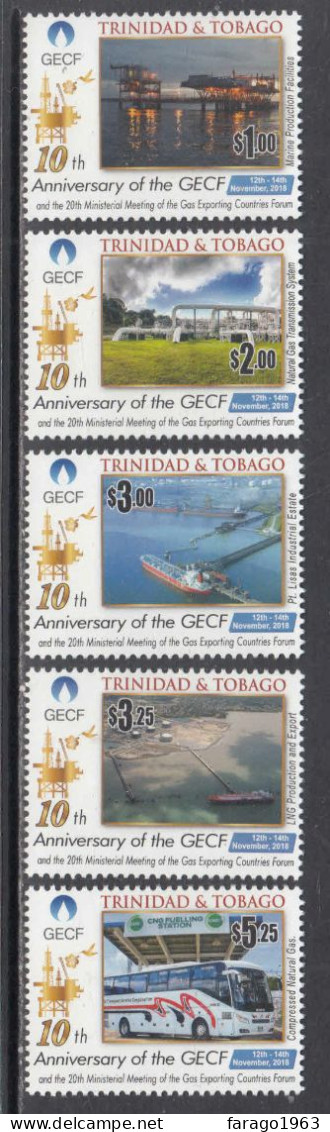 2018 Trinidad & Tobago GECF Gas Exporting Countries Petroleum Harbour Complete Set Of 5 MNH **DIFFICULT** - Trinidad En Tobago (1962-...)