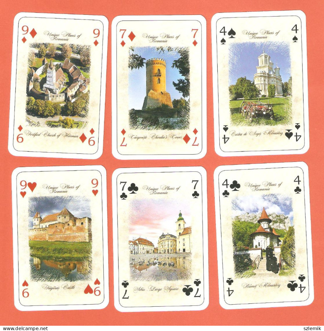 Playing Cards 52 + 3 Jokers.    ROMANIA -  Unique  Places,   Romania - C.2018 - 54 Carte