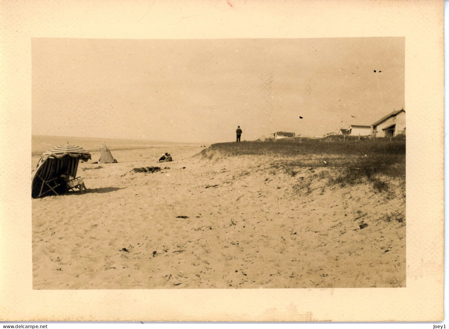 Photo De St Martin De Bréhal, La Plage,  Département De La Manche Années 1920 Format 13/18 - Places