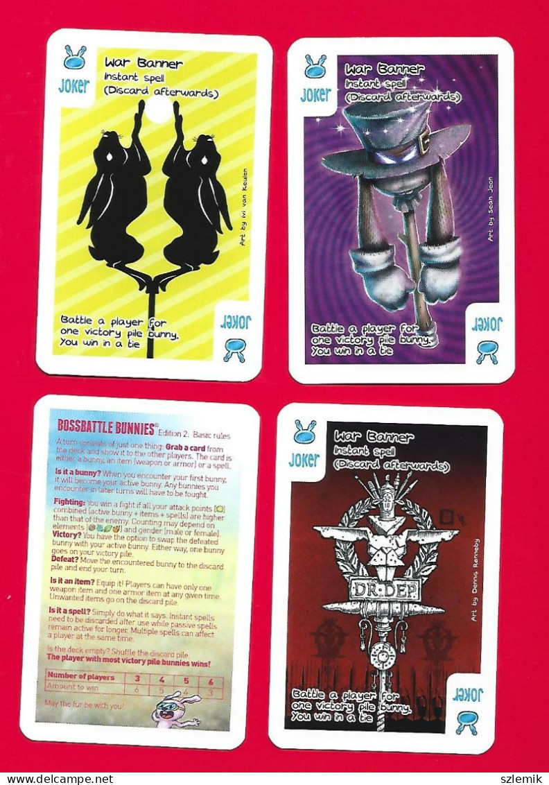 Playing Cards 52 + 3 Jokers.     Bossbattle  Bunnies,    TREFL For Holland - 2023. - 54 Karten