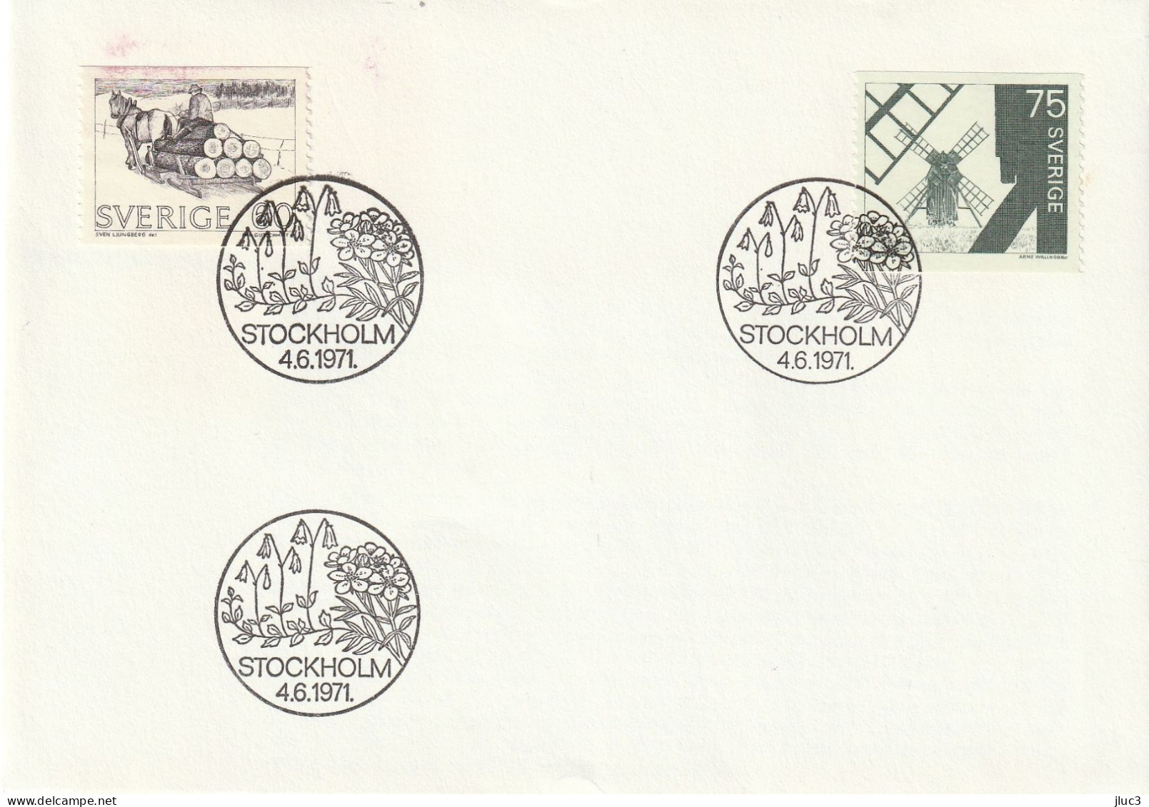 ZSueFdcA06 - SUEDE 1971 - La Superbe ENVELOPPE FDC 'PREMIER  JOUR' 04-06-1971 - Traîneau + Moulin à Vent FDC : #C58574 - Covers & Documents