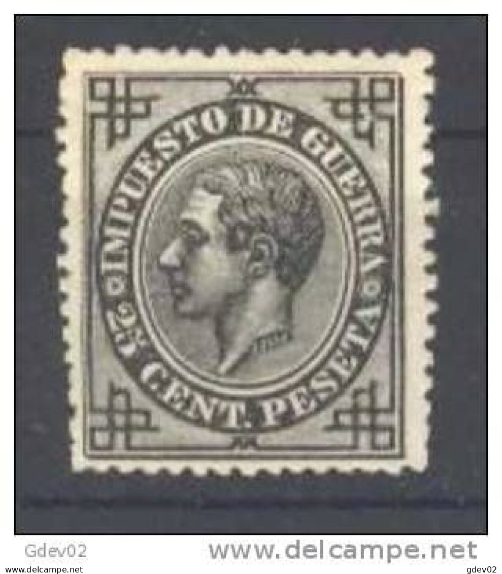 ES185-L3275-TESPSEVIC.España.Rey ALFONSO  Xlll .IMPUESTOS DE GUERRA.1876.(Ed 185) Sin Goma.MAGNIFICO - Officials